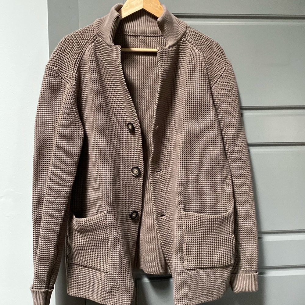Waffle knit jacket coat. Italian designer on Facebook that has no label!